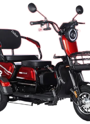 Adult Electric Tricycle Mini Passenger 3 Wheel Electric Scooter 3 Seats For Women Family 600W Powerful Senior Mobility Scooter