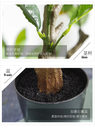 Simulation Green Plant Simulation Lemon Tree Pot Large Green Plant Bonsai Shopping Mall Restaurant Decoration on The Ground