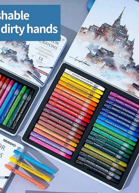 MUNGYO 12/24/36Colors Water-soluble Crayon Painting Pigment Crayon Artist For Gift Art School Supplies MAC-12T