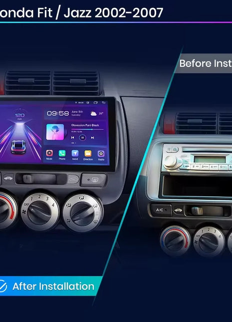 Junsun Wireless CarPlay Android Auto Car Radio for Honda Fit Jazz City 2002 2003 2004-2007 RDS GPS 4G WIFI Multimedia autoradio - Riparo82