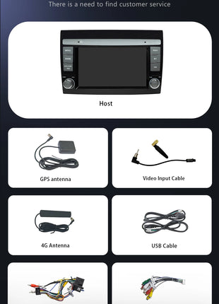 Wireless CarPlay Android 14 Car Radio for For Fiat/Bravo 2007 2008 2009 20102011 2012 AutoRadio Stereo GPS Navigation Multimedia Screen - Riparo82