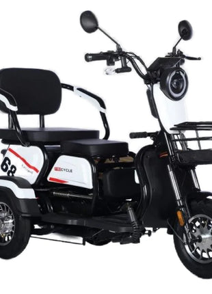 Adult Electric Tricycle Mini Passenger 3 Wheel Electric Scooter 3 Seats For Women Family 600W Powerful Senior Mobility Scooter