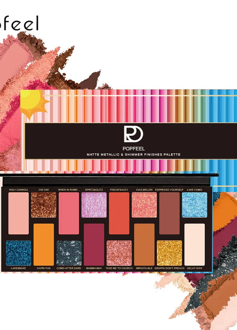POPFEEL 16-Color Matte and Pearl Eyeshadow Palette-High Pigment,Pink and Earth Tones for Brightening and Enhancing Eye Makeup。 - Riparo82
