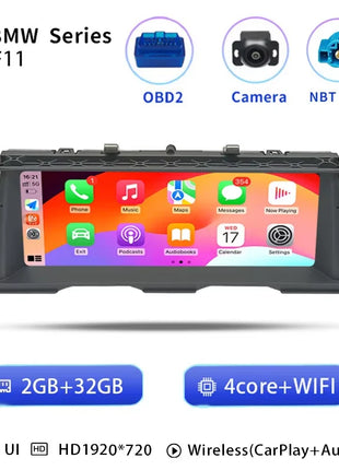 Uckazy 8 Core Wireless Carplay AutoRadio Android 14 For BMW 5 Series F10 F11 2010-2016 CIC NBT Car Multimedia Screen Player GPS Navigation Stereo Carplay Audio - Riparo82