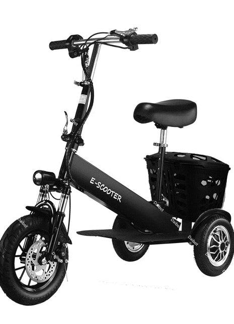 Lightweight Mobility Scooter Foldable With Basket For Adults Electric Scooter Senior Triple Shock Absorption 500W Trike 2 Seats