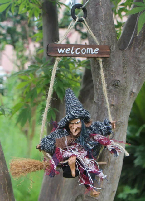 Halloween New arrangement ghost festival bar decoration horror realistic horror scary hanging ghost flying witch pendant - Riparo82