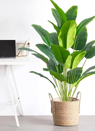 1pc Artificial Plants Large Tropical Palm Tree Fake Banana Plants Leaves Real Touch Plastic Monstera For Home Garden Party Decor