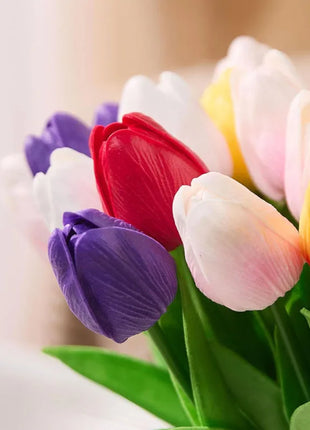 1/5/10/15PCS Tulips Artificial Flowers Real Touch Flowers Tulip Bouquet Decor Fake Tulips Flower for Home Wedding Decorations