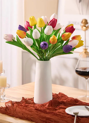1/5/10/15PCS Tulips Artificial Flowers Real Touch Flowers Tulip Bouquet Decor Fake Tulips Flower for Home Wedding Decorations
