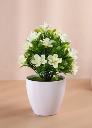 1pc Artificial Potted Plant Small Bonsai Flowers Pot Simulated Tree Ornaments Wedding Home Hotel Office Table Decor Fake Plants