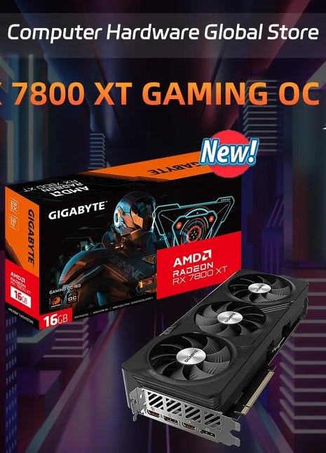 USED GIGABYTE-AMD RX7800 XT GAMING OC 16G Three fan graphics card, Placa de vídeo,GDDR6, 256 bits, PCIe 4.0, - Riparo82