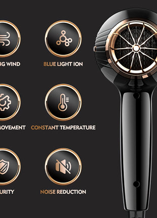 High-Power Hair Dryer With Strong Negative Ions, Low Noise, Fast Drying, Intelligent Temperature Control, Overheat Protection, Suitable For Home Salon Use - Riparo82