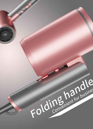 Professional Ionic Hair Dryer Blow Dryer with Diffuser and Concentrator and Hanging rack for Curly Hair Negative Ions Dryer with Ceramic Technology Nozzle for Fast Drying as Salon Light and Quiet, Folding Travel