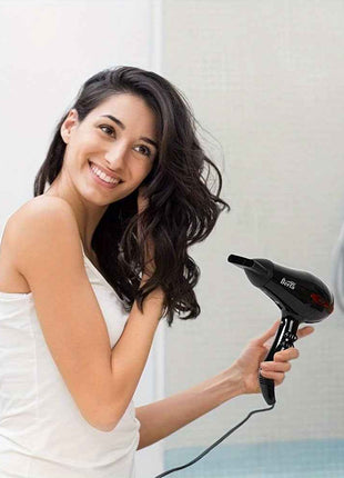 1875W Powerful Ionic Hair Dryer, 1pc Professional Salon Hair Dryer, Black/Black-Red, 2 Speed/3 Heat Settings, Negative Ion Fast Drying with Ion Conditioning