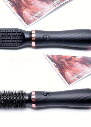 Hair Curler 5 In 1 Electric Blow Dryer Hair Curling Wand Detachable Brush Kit Negative Ion Straightener Hair Curler High Speed Hair Dryer With 60000 RPM Dryer Hot Air Brush (US 110V) - Riparo82