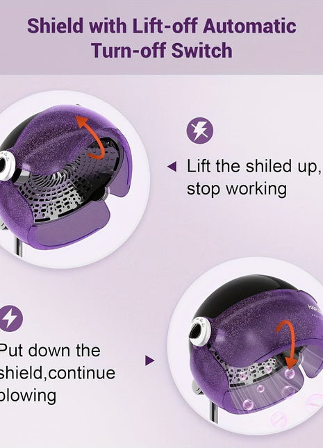 1875W Professional Ionic Hooded Hair Dryer - Fast Drying, Salon-Quality Results, Reduce Frizz and Damage, Advanced Ionic Technology, Cool Shot Button, Concentrator Attachment, Lightweight and Portable Design for Easy Styling - Riparo82