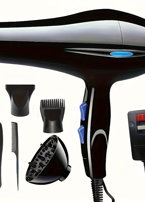 Fashionable Hair Dryer, Constant Temperature Control, 5 Heat Settings, Fast Drying, With Diffuser, Concentrator Nozzles, And Styling Accessories - Riparo82