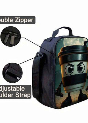 3pcs Zaino Cappuccino Assassino (Italian Brainrot) Borsa Pranzo Portapenne Donna Solido Lavabile per Regali Stile Retro, Ideale per la Scuola e Escursioni – Trolley per Matite