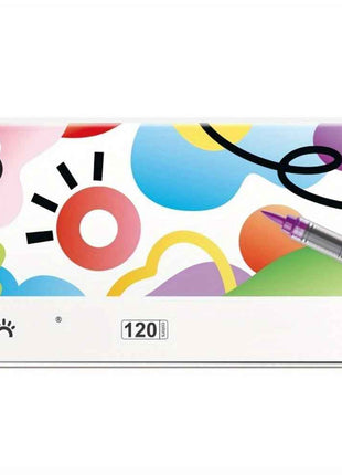 120 Colori Pennarelli Acrilici per Disegno Senza Odore, Pennarelli per Graffiti, Forniture per Disegno, Set di Pennarelli di Alta Qualità, Punta Morbida, Adatto per Pittura su Roccia, Legno, Plastica, Tessuto e Artigianato Fai-da-te, Adatto come Regalo