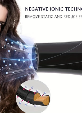 Professional High-Speed Hair Dryer Set - Fast Drying, Low Noise, Advanced Ionic Technology, Multiple Heat Settings, Cool Shot Button, Concentrator Attachment, Suitable for Home Use, Salon-Quality Styling - Riparo82