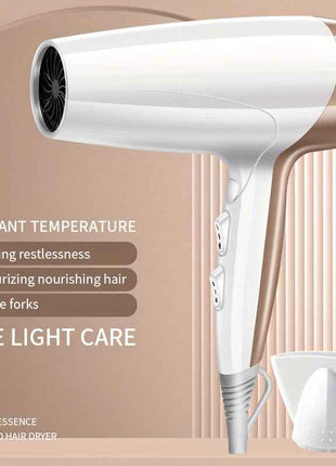 Professional 2000W High-Power Ionic Hair Dryer - Fast Drying, Low-Noise, Constant Temperature Control, Healthy Hair Care, Anti-Frizz, and Shine Enhancing for Salon-Quality Results at Home - Safe, Easy to Use, and Compact Desi