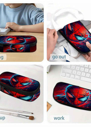 Portapenne Marvel Spider-Man, Astuccio Multistrato Capiente e Leggero con Cerniera, Organizzatore per Materiale Scolastico Resistente, Idea Regalo Compleanno