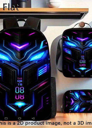 3pcs Set di zaini stella del calcio include un zaino di grande capacità, un astuccio per matite e un sacchetto per il pranzo con cerniera con spallacci regolabili, rendendolo un grande regalo per viaggi e pendolarismo.