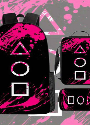 Offerta Speciale per il Ritorno a Scuola: Set da 3 Pezzi di Zaino Horror, Include un Grande Zaino Capiente, Astuccio e Borsa Pranzo con Cerniera e Spalline Regolabili – Ideale come Regalo per Viaggi e Pendolarismo, per Adolescenti