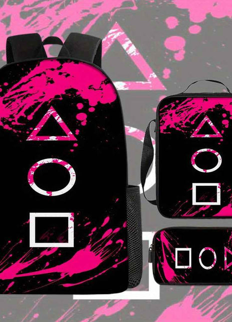 Offerta Speciale per il Ritorno a Scuola: Set da 3 Pezzi di Zaino Horror, Include un Grande Zaino Capiente, Astuccio e Borsa Pranzo con Cerniera e Spalline Regolabili – Ideale come Regalo per Viaggi e Pendolarismo, per Adolescenti