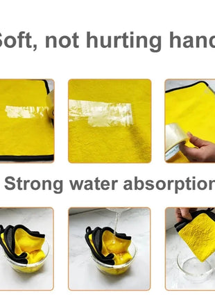 1/2/6pcs Microfiber Cleaning Towel Thicken Soft Drying Cloth Car Body Washing Towels Double Layer Clean Rags Car Accessories - Riparo82