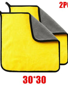 1/2/6pcs Microfiber Cleaning Towel Thicken Soft Drying Cloth Car Body Washing Towels Double Layer Clean Rags Car Accessories - Riparo82