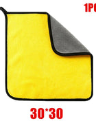 1/2/6pcs Microfiber Cleaning Towel Thicken Soft Drying Cloth Car Body Washing Towels Double Layer Clean Rags Car Accessories - Riparo82
