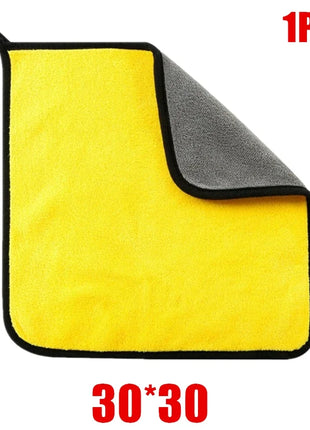 1/2/6pcs Microfiber Cleaning Towel Thicken Soft Drying Cloth Car Body Washing Towels Double Layer Clean Rags Car Accessories - Riparo82