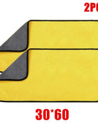 1/2/6pcs Microfiber Cleaning Towel Thicken Soft Drying Cloth Car Body Washing Towels Double Layer Clean Rags Car Accessories - Riparo82