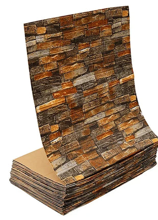 1/5/10m/Roll Retro 3D Wall Sticker Imitation Brick Plane Wall Sticker Furniture Stickers Wallpaper for Wall Living Room Kitchen - Riparo82