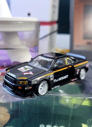 1:64 GTR34 V1 Hornet V1#7 Diecast Car Alloy Car Decor Figurine Collectable Toy - Riparo82