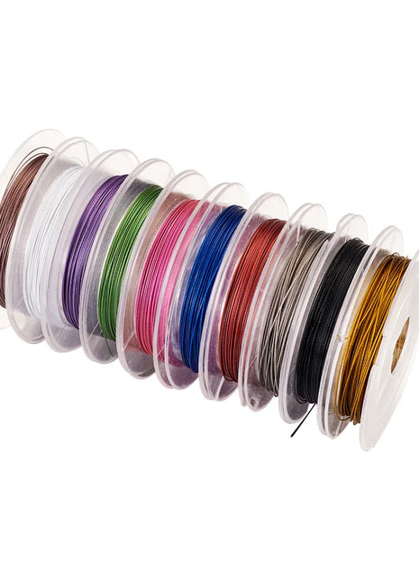 10 Rolls Tail Wire Nylon Coated Stainless Steel Wire Beading Rope Wire For DIY Bracelet Necklace Crafts Jewelry Making - Riparo82