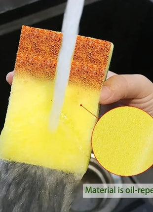 100/1Pcs Kitchen Dishwashing Sponge Soft Absorbent Clean Rub Pot Rust Scouring Pad Removing Kits Household Cleaning Brush Sponge - Riparo82