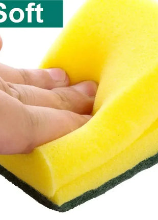100/1Pcs Kitchen Dishwashing Sponge Soft Absorbent Clean Rub Pot Rust Scouring Pad Removing Kits Household Cleaning Brush Sponge - Riparo82