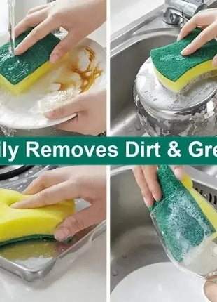 100/1Pcs Kitchen Dishwashing Sponge Soft Absorbent Clean Rub Pot Rust Scouring Pad Removing Kits Household Cleaning Brush Sponge - Riparo82