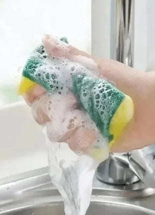 100/1Pcs Kitchen Dishwashing Sponge Soft Absorbent Clean Rub Pot Rust Scouring Pad Removing Kits Household Cleaning Brush Sponge - Riparo82