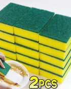 100/1Pcs Kitchen Dishwashing Sponge Soft Absorbent Clean Rub Pot Rust Scouring Pad Removing Kits Household Cleaning Brush Sponge - Riparo82