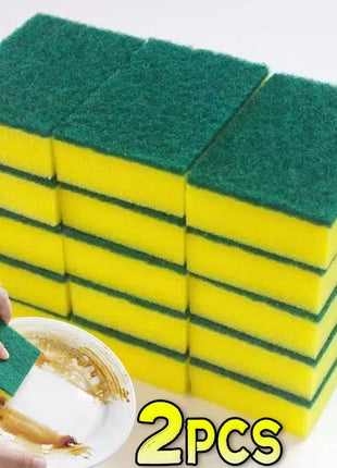 100/1Pcs Kitchen Dishwashing Sponge Soft Absorbent Clean Rub Pot Rust Scouring Pad Removing Kits Household Cleaning Brush Sponge - Riparo82