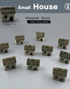 10Pcs Mini Small House Figurine Resin Craft Diy Home Decor Miniature Fairy Garden Decoration Accessories Modern Building Statue - Riparo82