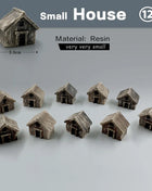 10Pcs Mini Small House Figurine Resin Craft Diy Home Decor Miniature Fairy Garden Decoration Accessories Modern Building Statue - Riparo82