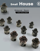 10Pcs Mini Small House Figurine Resin Craft Diy Home Decor Miniature Fairy Garden Decoration Accessories Modern Building Statue - Riparo82