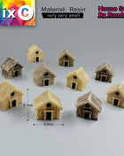 10Pcs Mini Small House Figurine Resin Craft Diy Home Decor Miniature Fairy Garden Decoration Accessories Modern Building Statue - Riparo82
