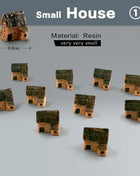 10Pcs Mini Small House Figurine Resin Craft Diy Home Decor Miniature Fairy Garden Decoration Accessories Modern Building Statue - Riparo82