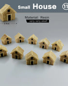 10Pcs Mini Small House Figurine Resin Craft Diy Home Decor Miniature Fairy Garden Decoration Accessories Modern Building Statue - Riparo82
