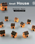 10Pcs Mini Small House Figurine Resin Craft Diy Home Decor Miniature Fairy Garden Decoration Accessories Modern Building Statue - Riparo82